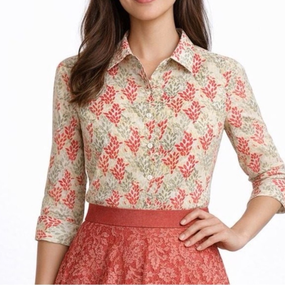 Floral “foxcroft” button up blouse. Workwear / business attire or casual .